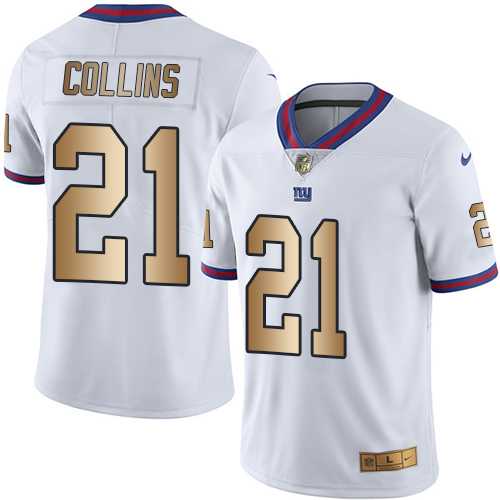 Nike New York Giants #21 Landon Collins White Men's Stitched NFL Limited Gold Rush Jersey