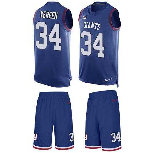 Nike New York Giants #34 Shane Vereen Royal Blue Team Color Men's Stitched NFL Limited Tank Top Suit Jersey
