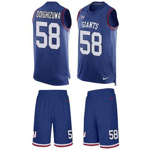 Nike New York Giants #58 Owa Odighizuwa Royal Blue Team Color Men's Stitched NFL Limited Tank Top Suit Jersey