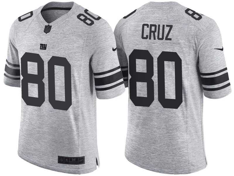 Nike New York Giants #80 Victor Cruz 2016 Gridiron Gray II Men's NFL Limited Jersey