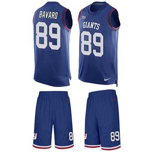 Nike New York Giants #89 Mark Bavaro Royal Blue Team Color Men's Stitched NFL Limited Tank Top Suit Jersey