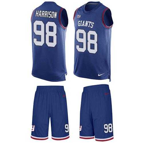 Nike New York Giants #98 Damon Harrison Royal Blue Team Color Men's Stitched NFL Limited Tank Top Suit Jersey