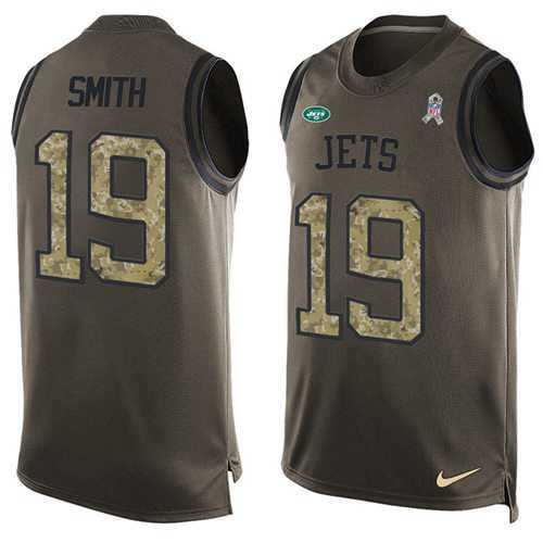 Nike New York Jets #19 Devin Smith Green Men's Stitched NFL Limited Salute To Service Tank Top Jersey