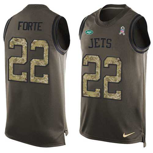 Nike New York Jets #22 Matt Forte Green Men's Stitched NFL Limited Salute To Service Tank Top Jersey