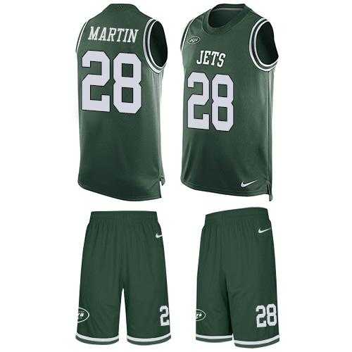 Nike New York Jets #28 Curtis Martin Green Team Color Men's Stitched NFL Limited Tank Top Suit Jersey