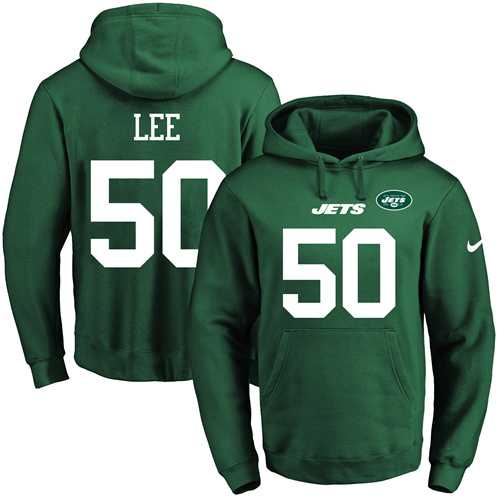 Nike New York Jets #50 Darron Lee Green Name & Number Pullover NFL Hoodie