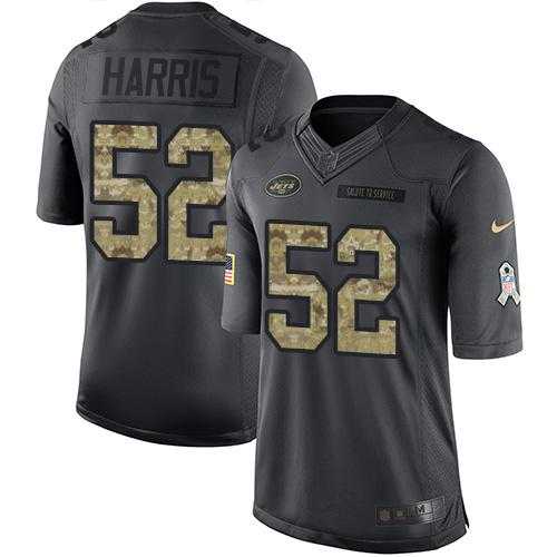 Nike New York Jets #52 David Harris Black Men's Stitched NFL Limited 2016 Salute to Service Jersey