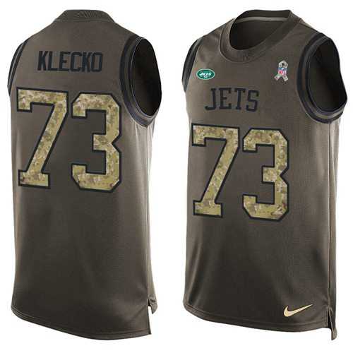 Nike New York Jets #73 Joe Klecko Green Men's Stitched NFL Limited Salute To Service Tank Top Jersey