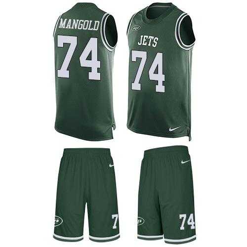 Nike New York Jets #74 Nick Mangold Green Team Color Men's Stitched NFL Limited Tank Top Suit Jersey