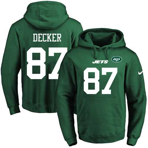 Nike New York Jets #87 Eric Decker Green Name & Number Pullover NFL Hoodie