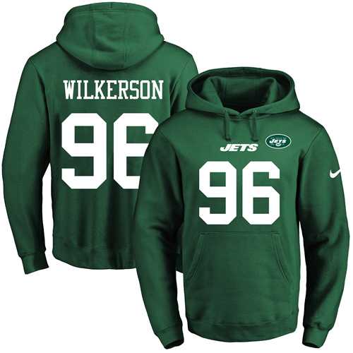 Nike New York Jets #96 Muhammad Wilkerson Green Name & Number Pullover NFL Hoodie
