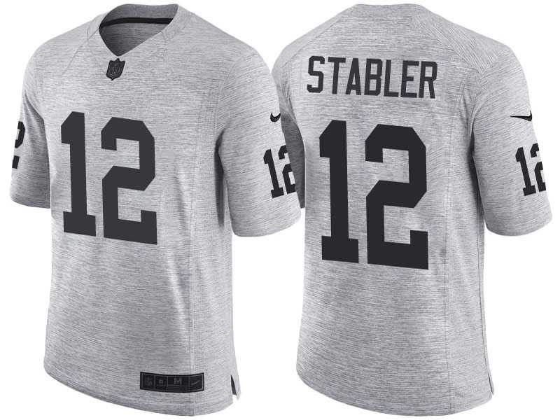Nike Oakland Raiders #12 Ken Stabler 2016 Gridiron Gray II Men's NFL Limited Jersey