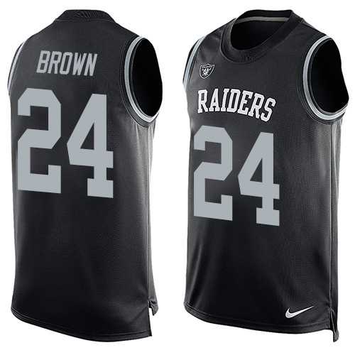 Nike Oakland Raiders #24 Willie Brown Black Team Color Men's Stitched NFL Limited Tank Top Jersey