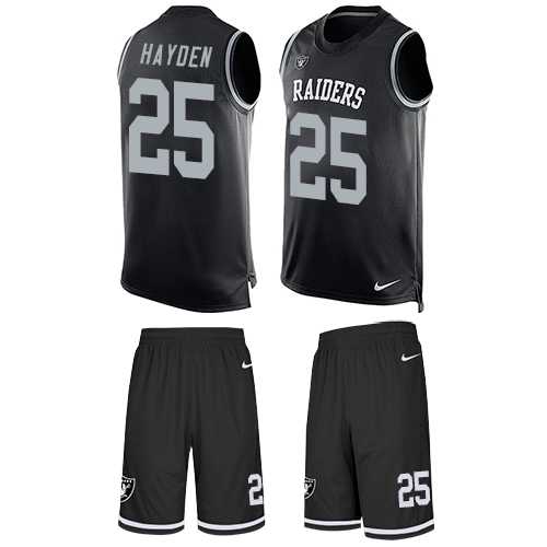 Nike Oakland Raiders #25 D.J. Hayden Black Team Color Men's Stitched NFL Limited Tank Top Suit Jersey