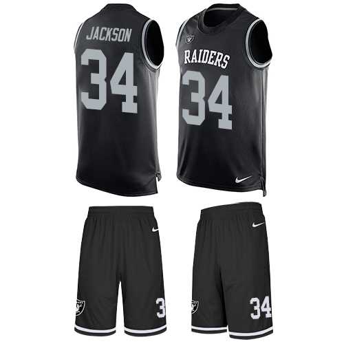 Nike Oakland Raiders #34 Bo Jackson Black Team Color Men's Stitched NFL Limited Tank Top Suit Jersey