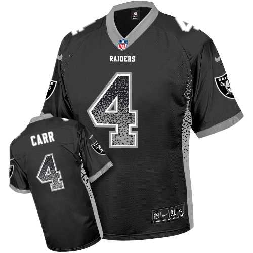 Nike Oakland Raiders #4 Derek Carr Black Men's Stitched NFL Elite Drift Fashion Jersey