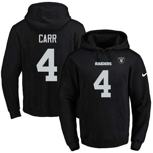 Nike Oakland Raiders #4 Derek Carr Black Name & Number Pullover NFL Hoodie