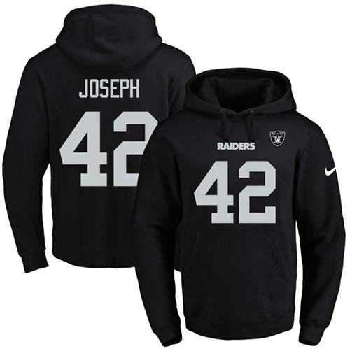 Nike Oakland Raiders #42 Karl Joseph Black Name & Number Pullover NFL Hoodie