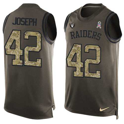 Nike Oakland Raiders #42 Karl Joseph Green Men's Stitched NFL Limited Salute To Service Tank Top Jersey
