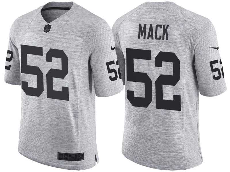 Nike Oakland Raiders #52 Khalil Mack 2016 Gridiron Gray II Men's NFL Limited Jersey