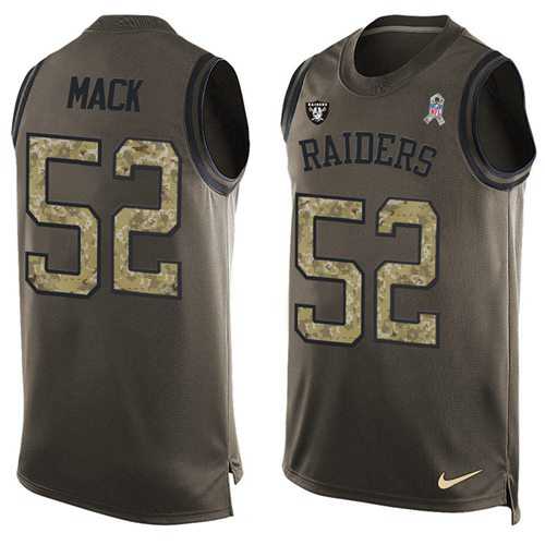 Nike Oakland Raiders #52 Khalil Mack Green Men's Stitched NFL Limited Salute To Service Tank Top Jersey
