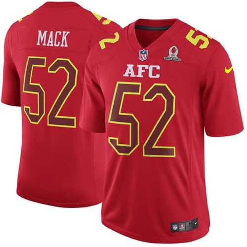 Nike Oakland Raiders #52 Khalil Mack Red Men's Stitched NFL Game AFC 2017 Pro Bowl Jersey