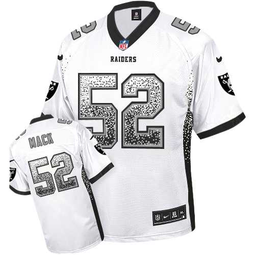 Nike Oakland Raiders #52 Khalil Mack White Men's Stitched NFL Elite Drift Fashion Jersey
