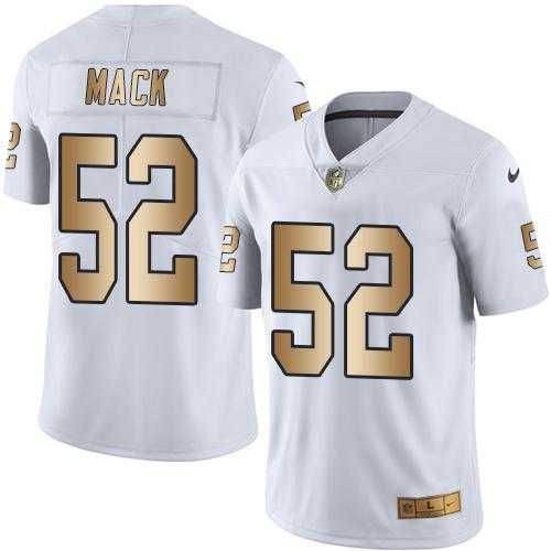 Nike Oakland Raiders #52 Khalil Mack White Men's Stitched NFL Limited Gold Rush Jersey