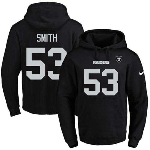 Nike Oakland Raiders #53 Malcolm Smith Black Name & Number Pullover NFL Hoodie