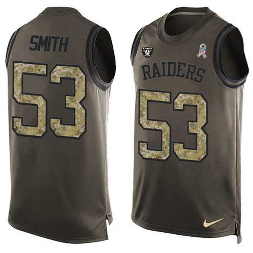Nike Oakland Raiders #53 Malcolm Smith Green Men's Stitched NFL Limited Salute To Service Tank Top Jersey