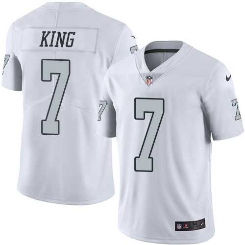 Nike Oakland Raiders #7 Marquette King White Men's Stitched NFL Limited Rush Jersey
