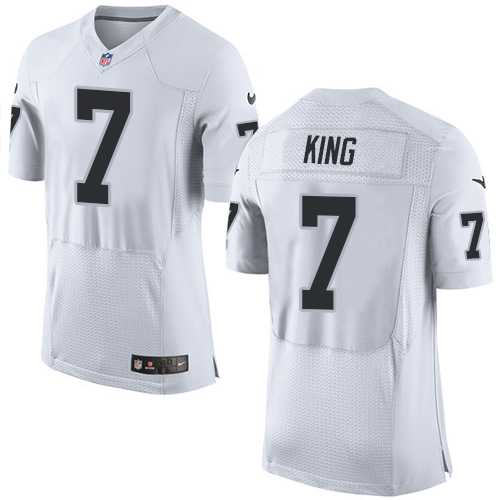 Nike Oakland Raiders #7 Marquette King White Men's Stitched NFL New Elite Jersey