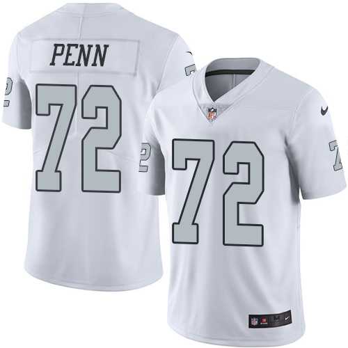 Nike Oakland Raiders #72 Donald Penn White Men's Stitched NFL Limited Rush Jersey