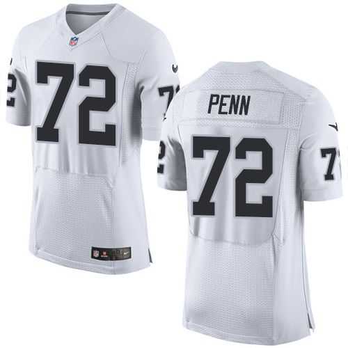 Nike Oakland Raiders #72 Donald Penn White Men's Stitched NFL New Elite Jersey