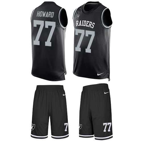 Nike Oakland Raiders #77 Austin Howard Black Team Color Men's Stitched NFL Limited Tank Top Suit Jersey