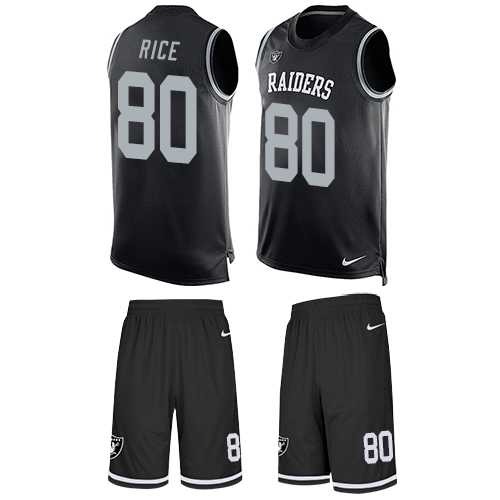 Nike Oakland Raiders #80 Jerry Rice Black Team Color Men's Stitched NFL Limited Tank Top Suit Jersey