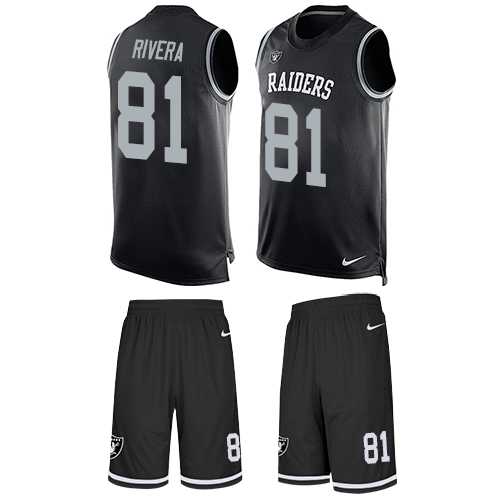 Nike Oakland Raiders #81 Mychal Rivera Black Team Color Men's Stitched NFL Limited Tank Top Suit Jersey