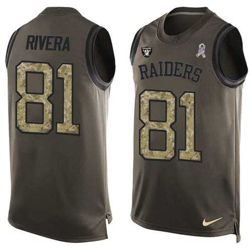 Nike Oakland Raiders #81 Mychal Rivera Green Men's Stitched NFL Limited Salute To Service Tank Top Jersey