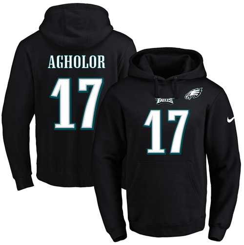 Nike Philadelphia Eagles #17 Nelson Agholor Black Name & Number Pullover NFL Hoodie