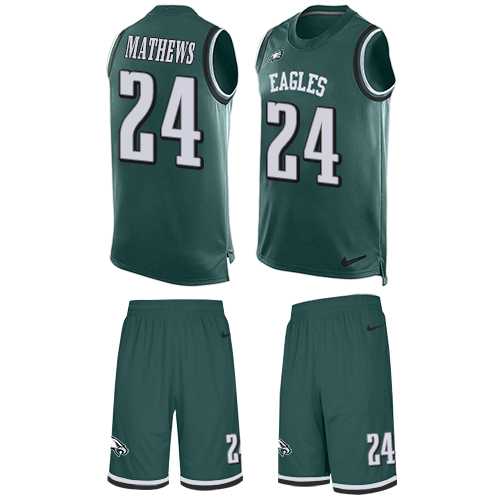 Nike Philadelphia Eagles #24 Ryan Mathews Midnight Green Team Color Men's Stitched NFL Limited Tank Top Suit Jersey