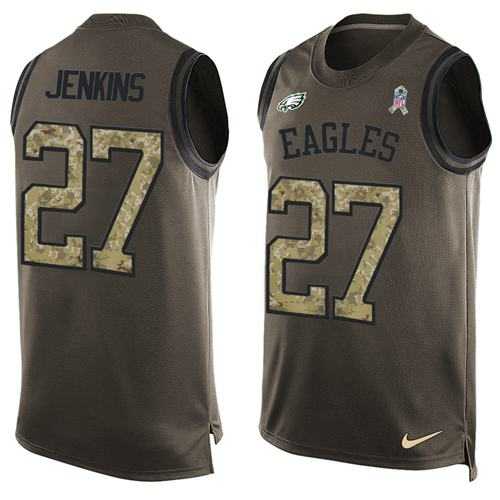 Nike Philadelphia Eagles #27 Malcolm Jenkins Green Men's Stitched NFL Limited Salute To Service Tank Top Jersey