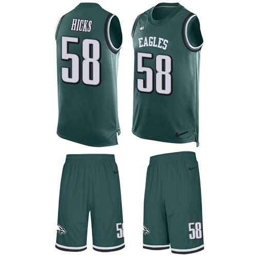 Nike Philadelphia Eagles #58 Jordan Hicks Midnight Green Team Color Men's Stitched NFL Limited Tank Top Suit Jersey