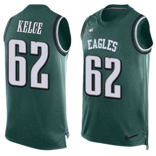 Nike Philadelphia Eagles #62 Jason Kelce Midnight Green Team Color Men's Stitched NFL Limited Tank Top Jersey