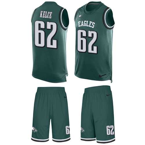 Nike Philadelphia Eagles #62 Jason Kelce Midnight Green Team Color Men's Stitched NFL Limited Tank Top Suit Jersey
