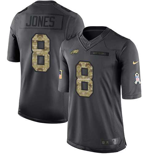 Nike Philadelphia Eagles #8 Donnie Jones Black Men's Stitched NFL Limited 2016 Salute To Service Jersey