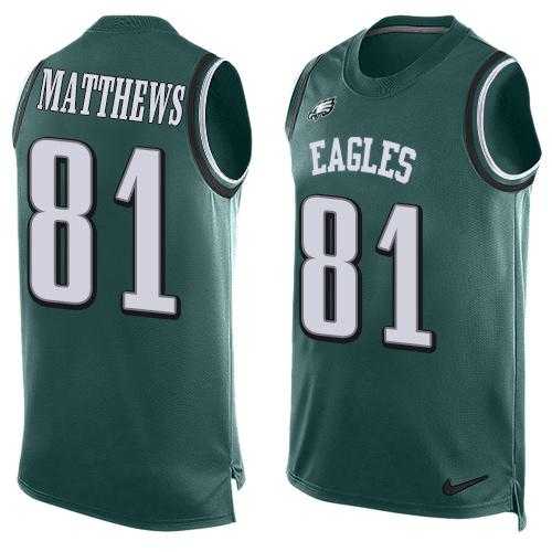 Nike Philadelphia Eagles #81 Jordan Matthews Midnight Green Team Color Men's Stitched NFL Limited Tank Top Jersey