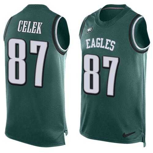 Nike Philadelphia Eagles #87 Brent Celek Midnight Green Team Color Men's Stitched NFL Limited Tank Top Jersey
