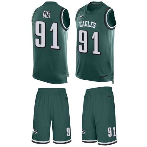 Nike Philadelphia Eagles #91 Fletcher Cox Midnight Green Team Color Men's Stitched NFL Limited Tank Top Suit Jersey