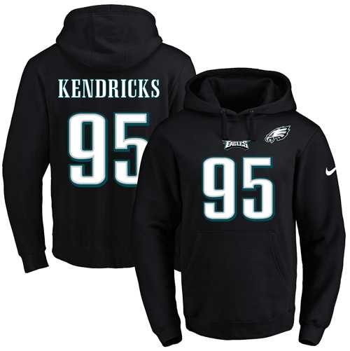 Nike Philadelphia Eagles #95 Mychal Kendricks Black Name & Number Pullover NFL Hoodie