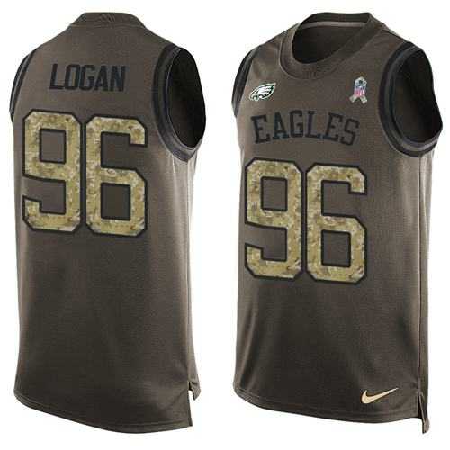 Nike Philadelphia Eagles #96 Bennie Logan Green Men's Stitched NFL Limited Salute To Service Tank Top Jersey